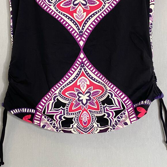 Athleta Tankini Top Womens Small Racer Back Multicolor Abstract Print Molded Cup - Picture 3 of 11